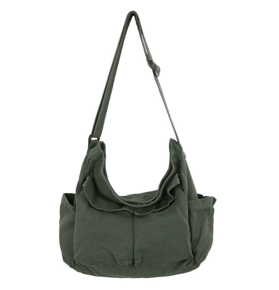 Vintage casual canvas shoulder bag
