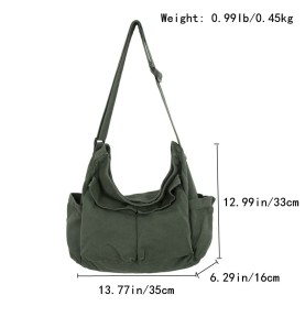 Vintage casual canvas shoulder bag