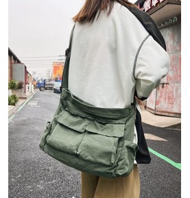 Vintage casual canvas shoulder bag