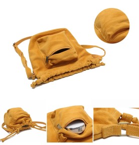 Vintage canvas drawstring bucket bag