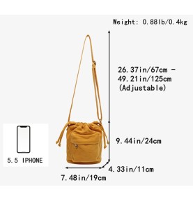 Vintage canvas drawstring bucket bag