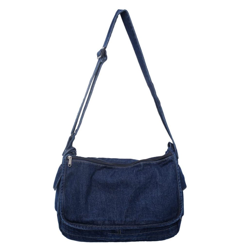 Vintage denim blue shoulder bag