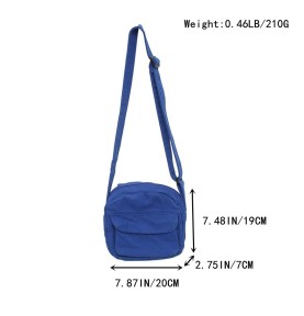 Vibrant Blue Canvas Crossbody Bag