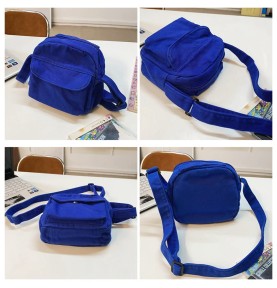 Vibrant Blue Canvas Crossbody Bag