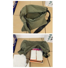 Army Green Canvas Casual Shoulder Bag