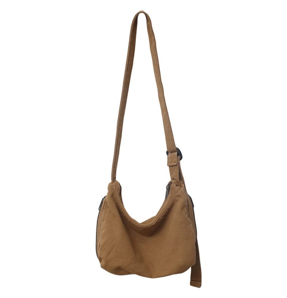 Khaki Canvas Casual Shoulder Bag