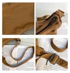 Khaki Canvas Casual Shoulder Bag