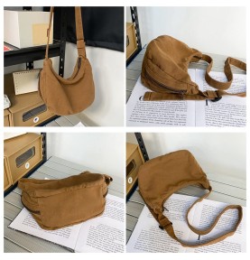 Khaki Canvas Casual Shoulder Bag