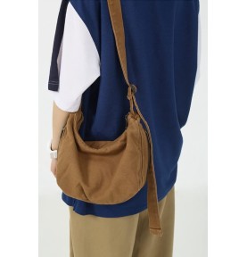 Khaki Canvas Casual Shoulder Bag