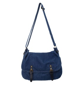 Denim Blue Canvas Shoulder Bag