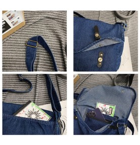 Denim Blue Canvas Shoulder Bag