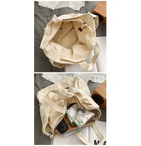 Off-white canvas casual shoulder bag