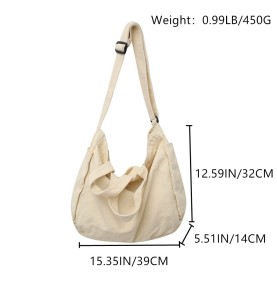 Off-white canvas casual shoulder bag