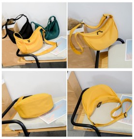 Warm Yellow Crescent Shoulder Bag