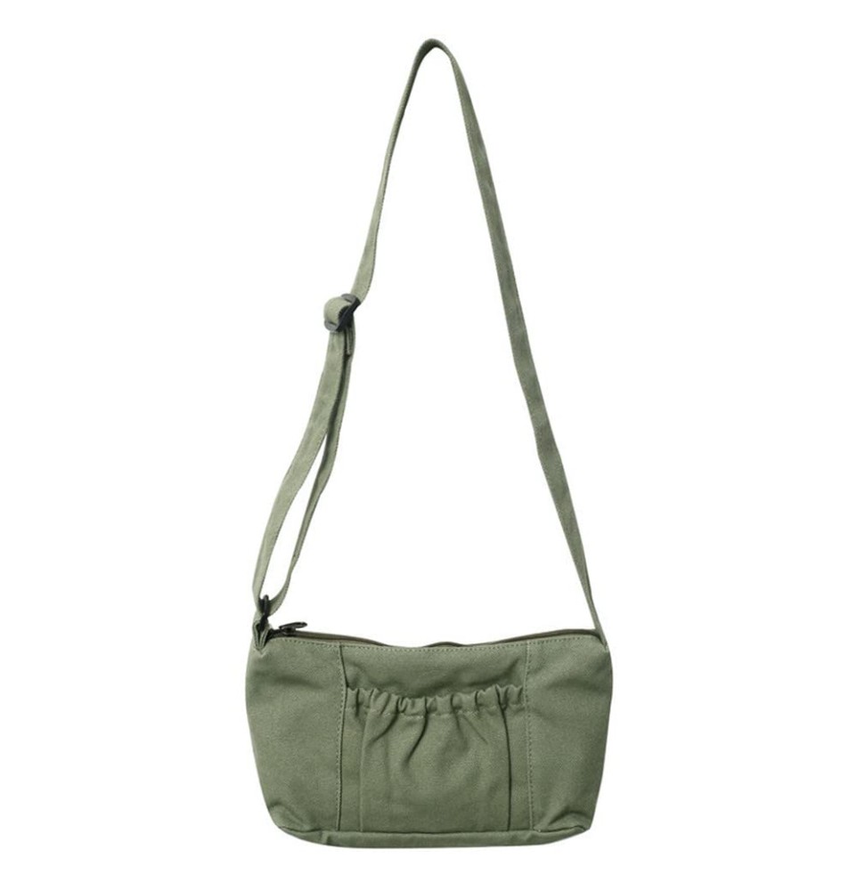 Army Green Canvas Casual Shoulder Bag