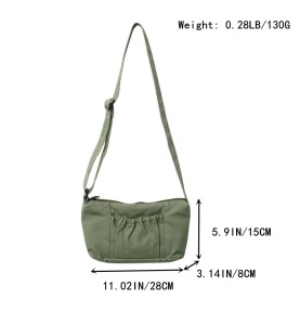 Army Green Canvas Casual Shoulder Bag