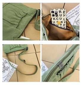 Army Green Canvas Casual Shoulder Bag