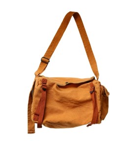 Tan Canvas Work Shoulder Bag