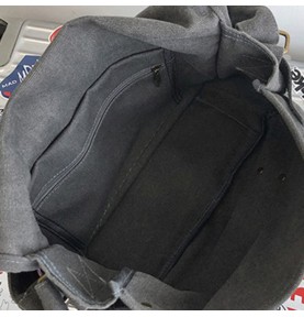 Dark Grey Canvas Work Shoulder Bag