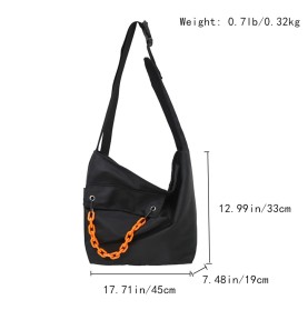 Black Contrast Chain Shoulder Bag