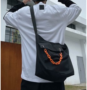 Black Contrast Chain Shoulder Bag