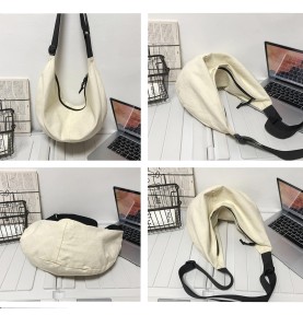 Off-white contrast canvas shoulder bag