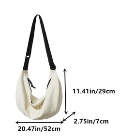 Off-white contrast canvas shoulder bag