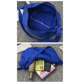 Dark blue canvas casual shoulder bag