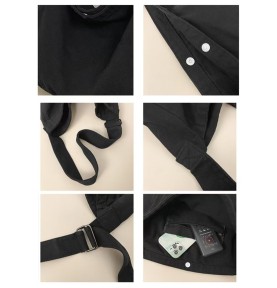 Black canvas casual shoulder bag