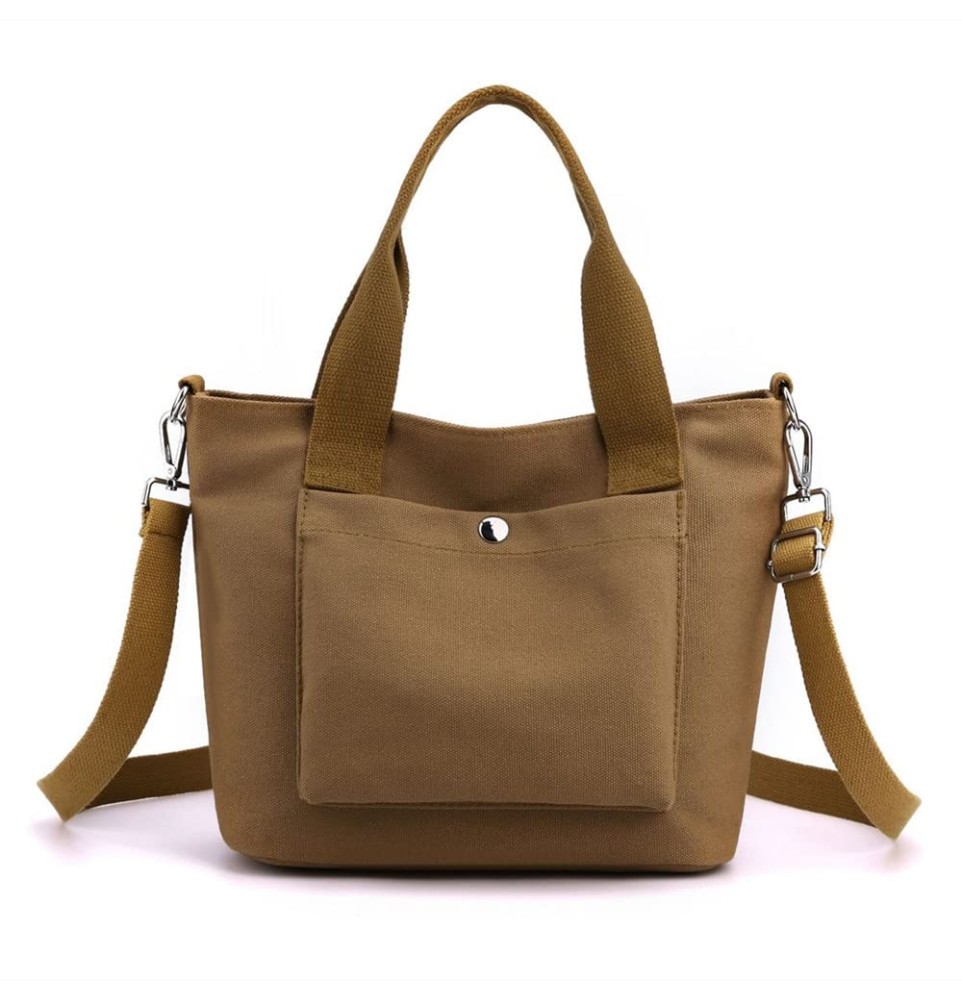 Khaki Canvas Handbag Crossbody