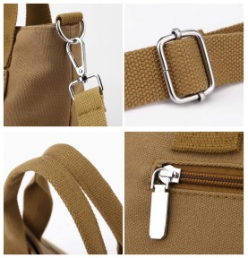 Khaki Canvas Handbag Crossbody