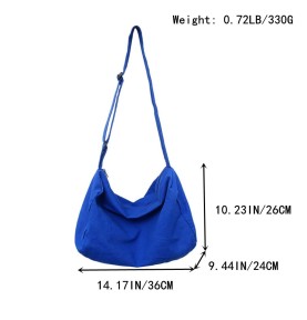 Royal blue canvas casual shoulder bag