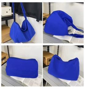 Royal blue canvas casual shoulder bag
