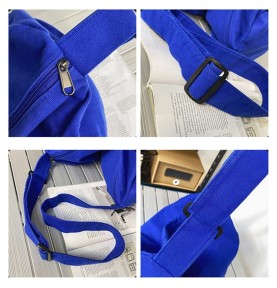 Royal blue canvas casual shoulder bag
