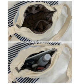 Off-white contrast canvas shoulder bag