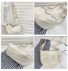 Off-white contrast canvas shoulder bag