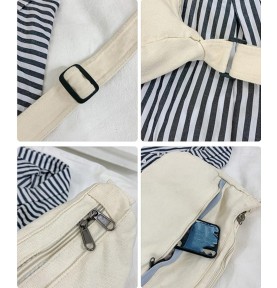 Off-white contrast canvas shoulder bag