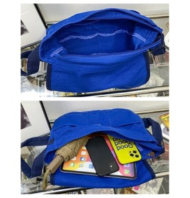 Royal blue canvas casual shoulder bag