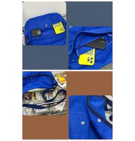 Royal blue canvas casual shoulder bag