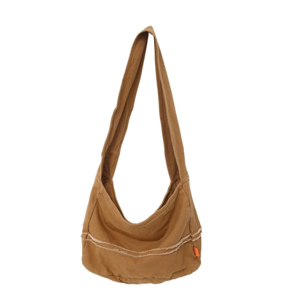 Khaki Canvas Casual Shoulder Bag