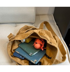 Khaki Canvas Casual Shoulder Bag