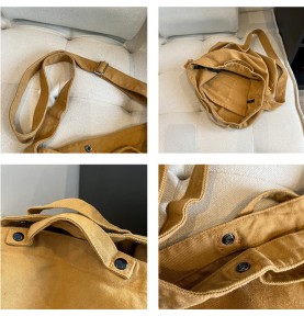 Khaki Canvas Casual Shoulder Bag