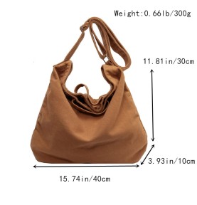 Khaki Canvas Casual Shoulder Bag