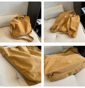 Khaki Canvas Casual Shoulder Bag