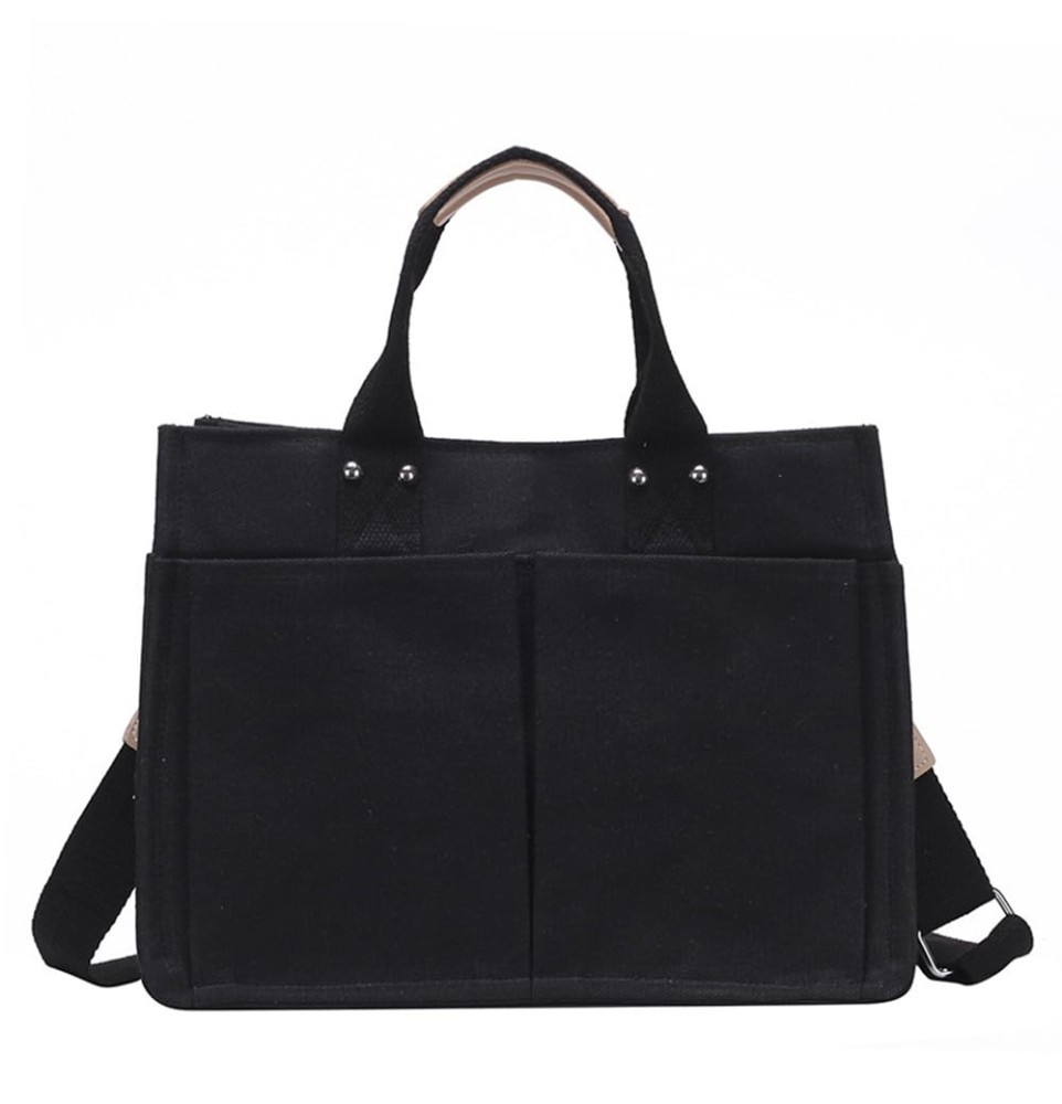 Black Canvas Crossbody Bag