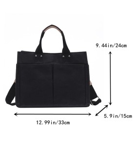 Black Canvas Crossbody Bag
