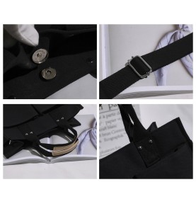 Black Canvas Crossbody Bag