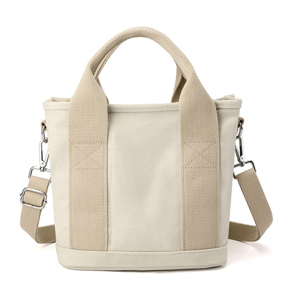 Off-white canvas handbag