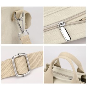 Off-white canvas handbag